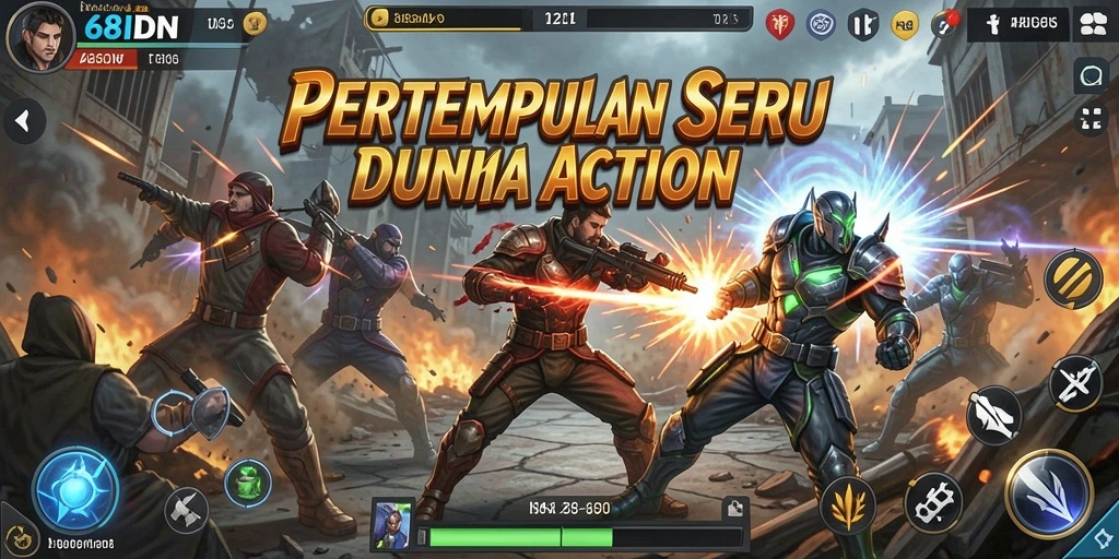Screenshot gameplay 68IDN yang menunjukkan pertarungan seru antara karakter.
