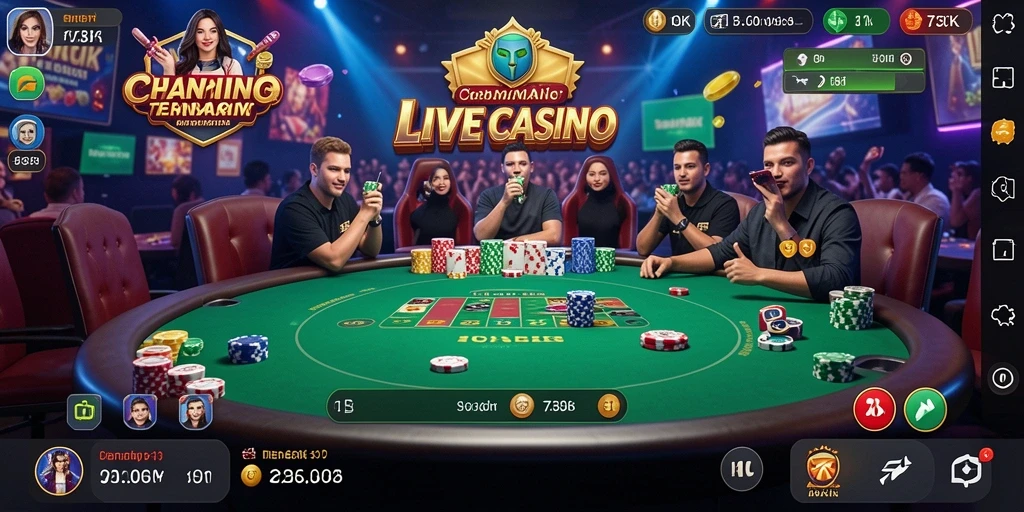 Screenshot gameplay Live Casino yang menegangkan di 73K.