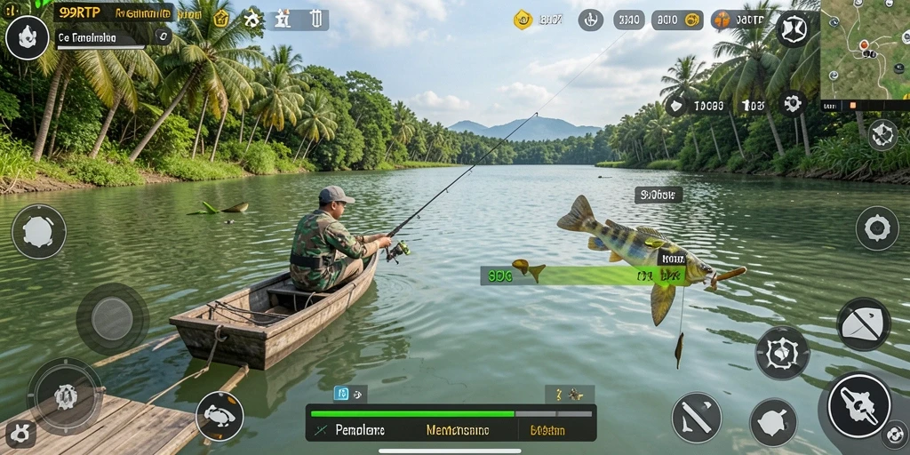 Screenshot gameplay 99RTP yang menampilkan momen memancing seru.