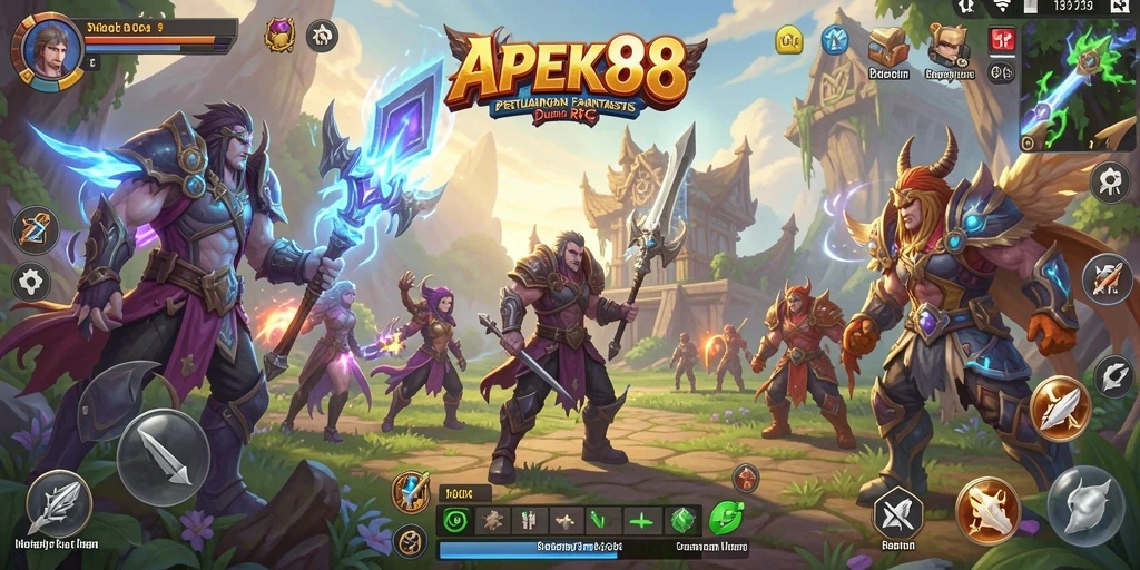 Tangkapan layar utama APEK88 dengan gameplay RPG yang menakjubkan.