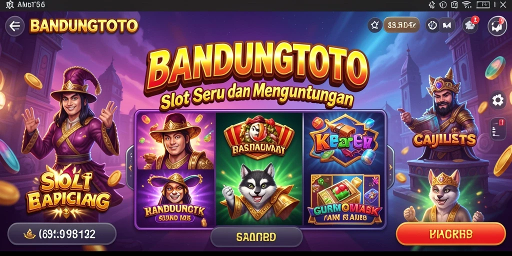 Tampilan gameplay menarik dari BANDUNGTOTO dengan simbol slot yang berwarna-warni.