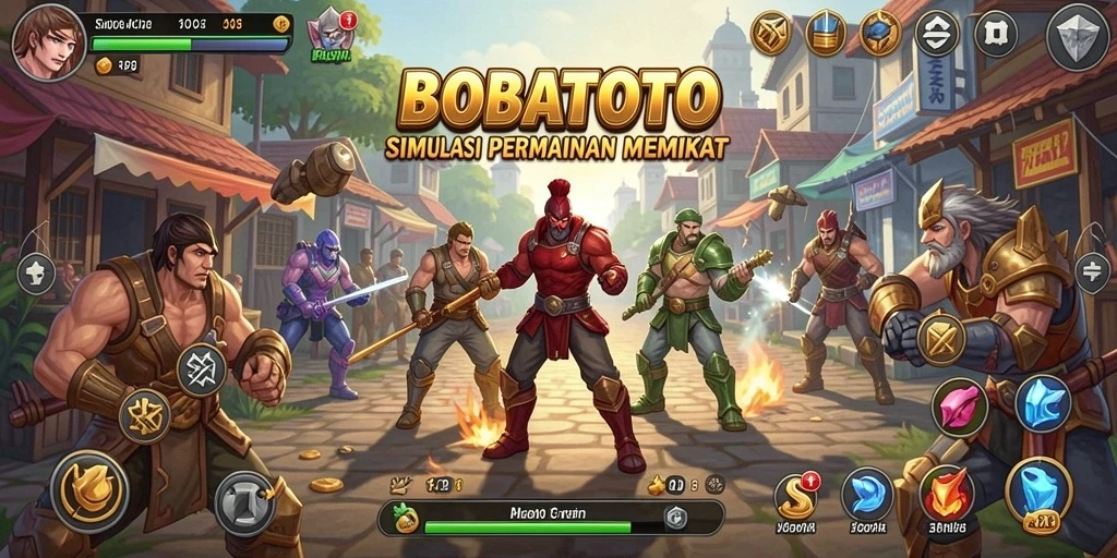 Tampilan gameplay menarik dalam BOBATOTO dengan berbagai karakter dan lingkungan.