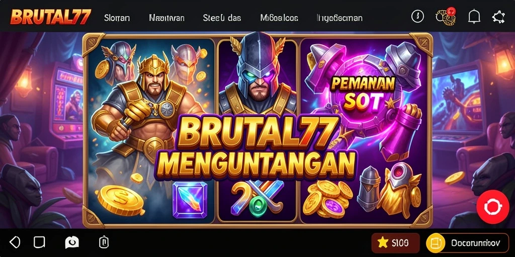 Screenshot gameplay BRUTAL77 yang menunjukkan pengalaman bermain Slot yang mendebarkan.