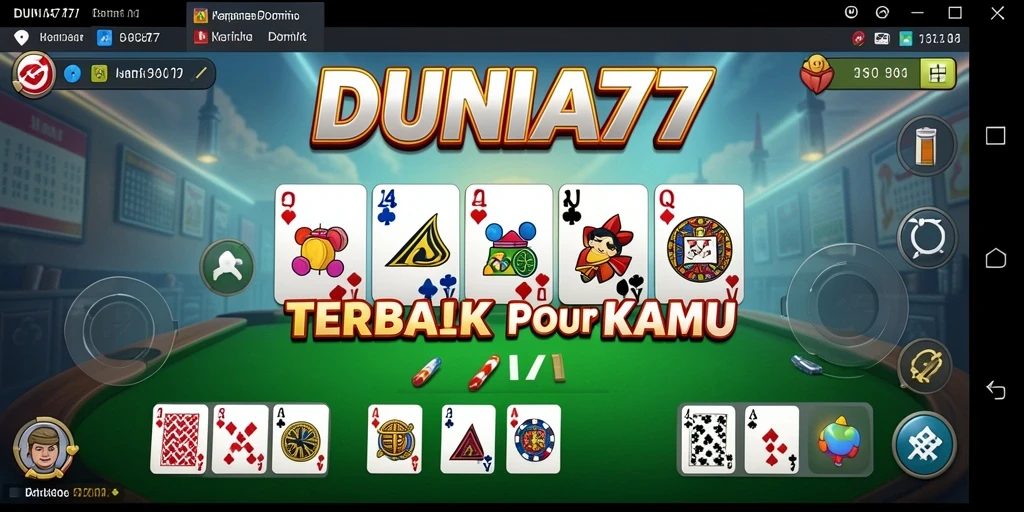 Screenshot gameplay dalam DUNIA77 menampilkan aksi seru Domino.