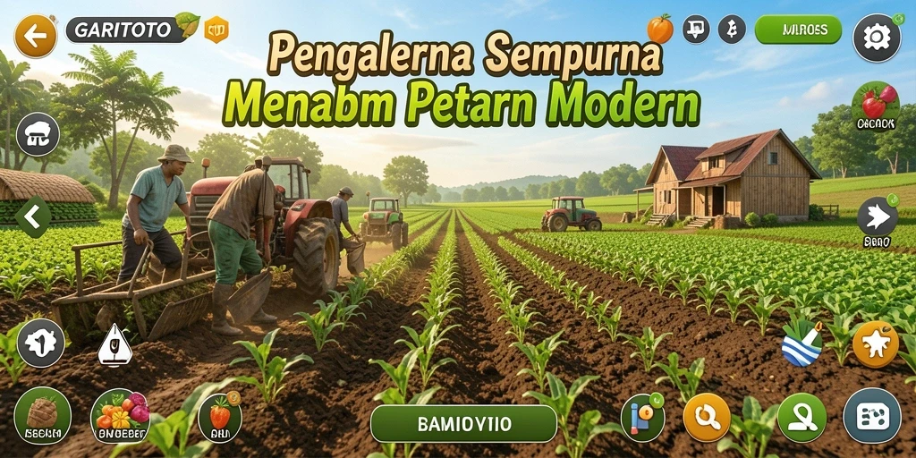 Screenshot gameplay GARITOTO menampilkan aktivitas bertani yang seru dan interaktif.
