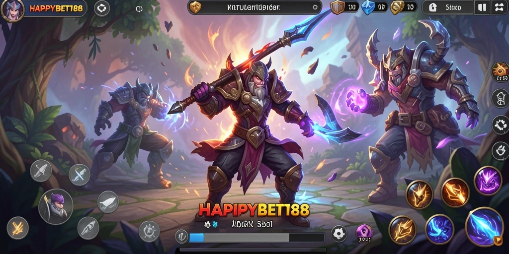 Tangkapan layar gameplay dari HAPPYBET188 yang menampilkan aksi seru dan karakter unik.