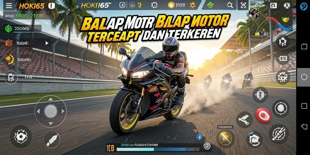 Screenshot HOKI65 menampilkan aksi balapan motor yang mendebarkan.