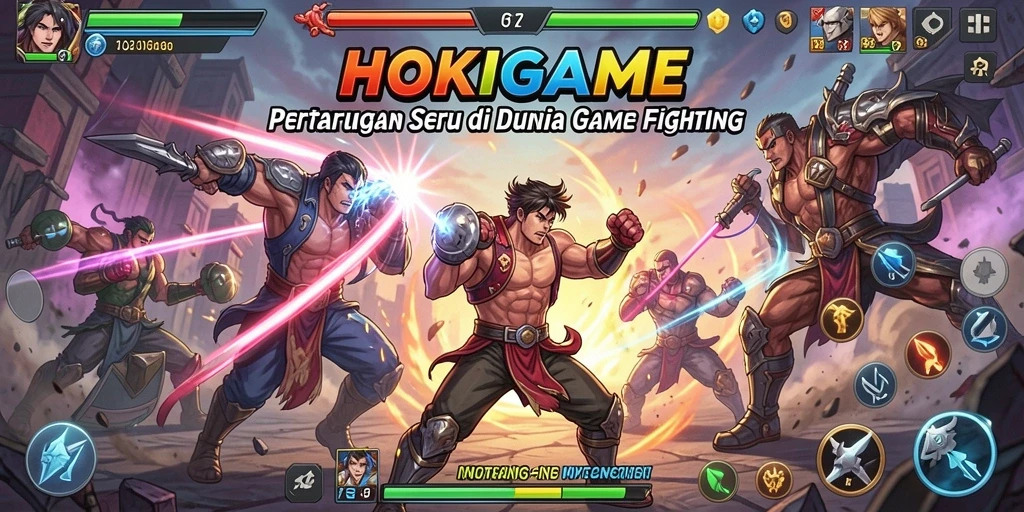 Screenshot HOKIGAME menampilkan aksi pertarungan yang mendebarkan.