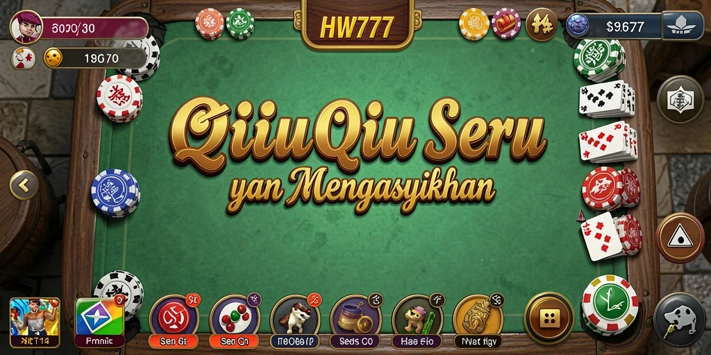 Screenshot gameplay HW777 saat pertandingan QiuQiu yang mendebarkan.