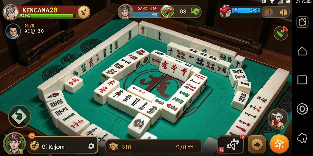 Screenshot gameplay KENCANA28 menampilkan pengalaman bermain Mahjong yang menarik.