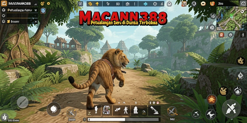 Tampilan gameplay seru dalam dunia terbuka di MACAN388.