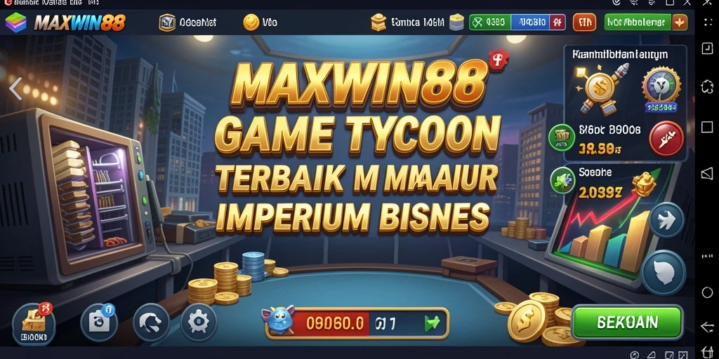 Screenshot gameplay MAXWIN88 menampilkan momen seru membangun bisnis.