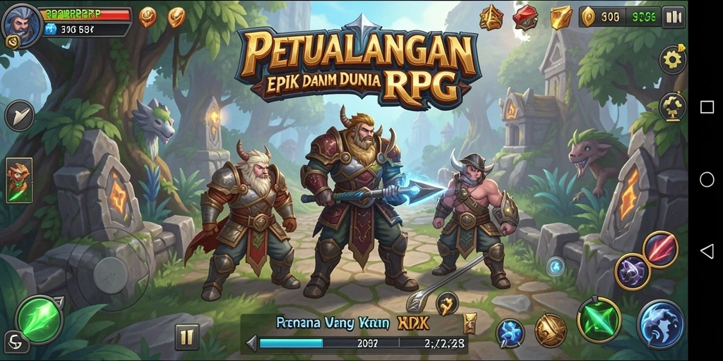 Menampilkan gameplay mendalam RPRPRP dengan petualangan yang menakjubkan.