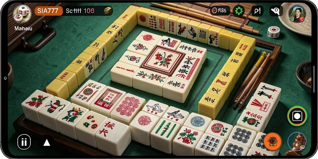 Screenshot utama SIA777 menampilkan permainan Mahjong yang seru dan menantang.