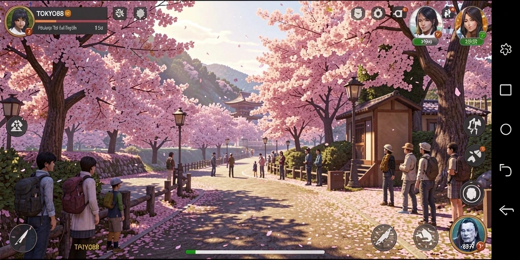 Tampilan utama gameplay TOKYO88 menampilkan petualangan seru di Jepang.