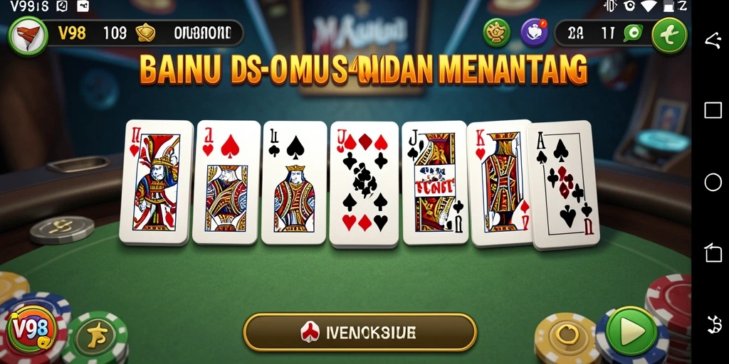 Screenshot gameplay V98 menampilkan aksi seru dalam permainan Domino.