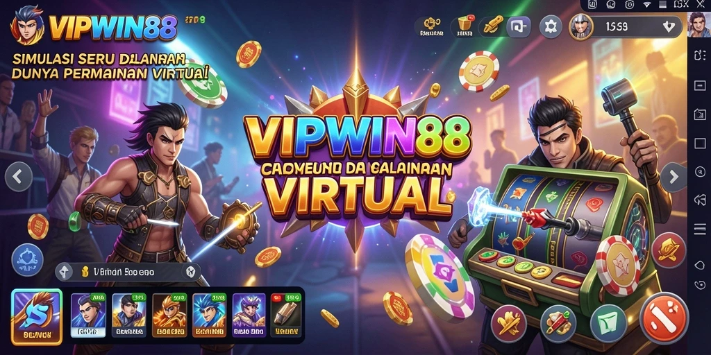 Tampilan utamanya menampilkan gameplay simulasi yang menarik dan interaktif.