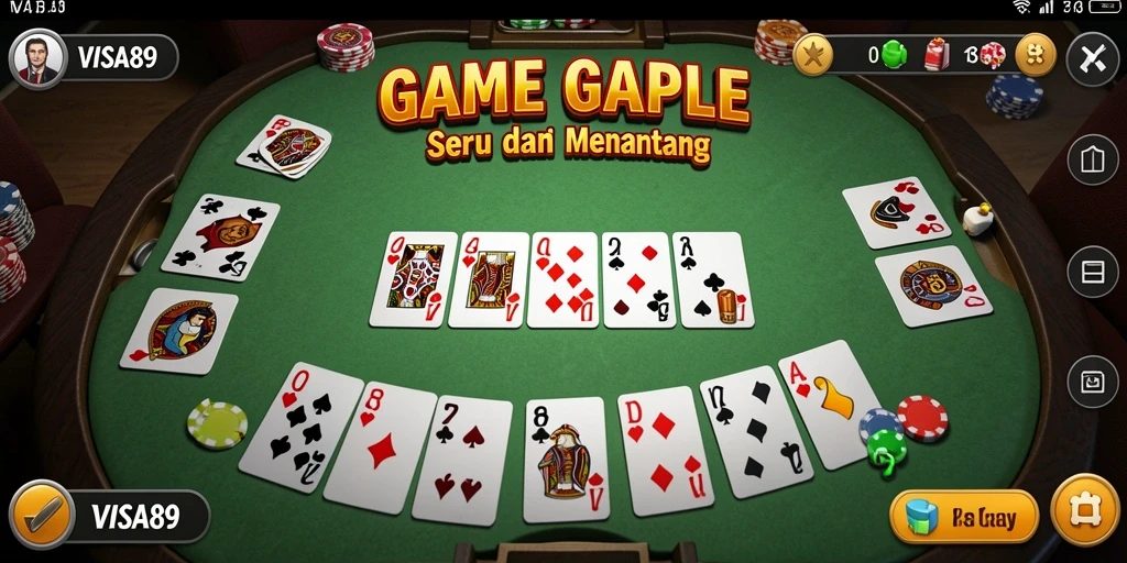 Tampilan gameplay seru dari permainan Gaple VISA89.