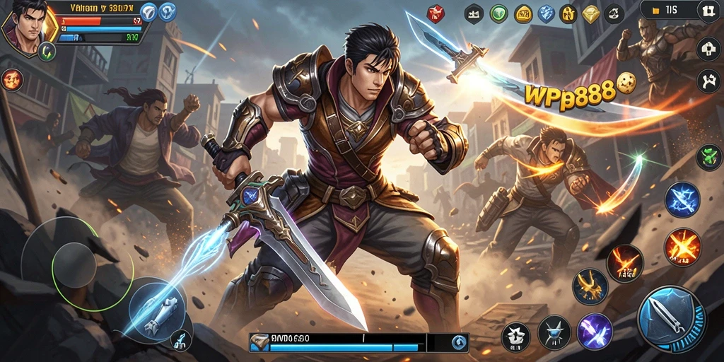 Tampilan gameplay seru dalam pertarungan WP888.